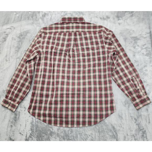 Vintage 90s Ralph Lauren Plaid Custom Fit Long Sleeve Shirt Size XL Red Cotton - Picture 2 of 11